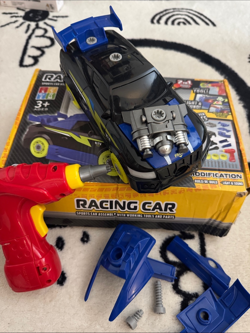 Kids Racing Car Assembly with Working Tool and Parts